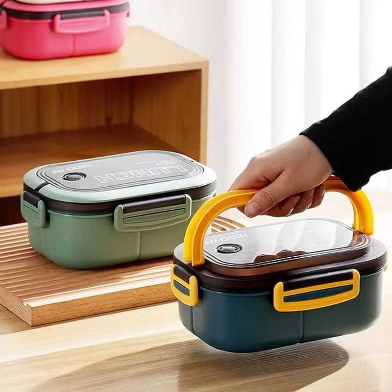 Organiseur à deux niveaux pour déjeuner bento BENTOMIRA — Compartiments séparés, couverts inclus