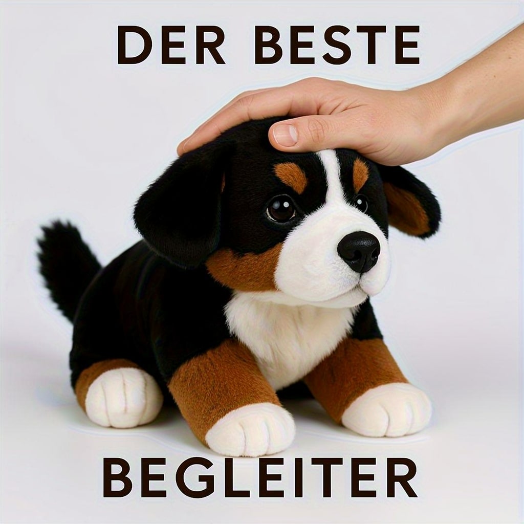Peluche chiot bouvier bernois SoftBernie — Aspect réaliste, pelage duveteux, douceur réconfortante