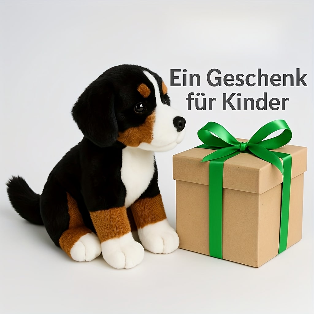 Peluche chiot bouvier bernois SoftBernie — Aspect réaliste, pelage duveteux, douceur réconfortante