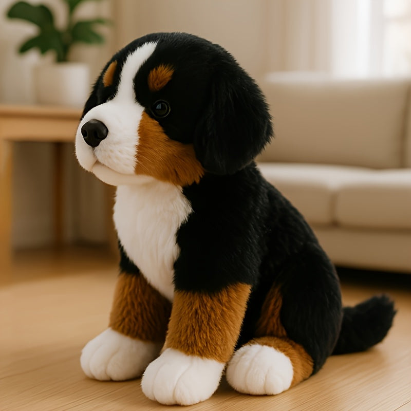 Peluche chiot bouvier bernois SoftBernie — Aspect réaliste, pelage duveteux, douceur réconfortante