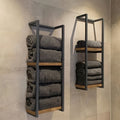 Stainless Steel Double Level Wall Towel Rack For Bathroom