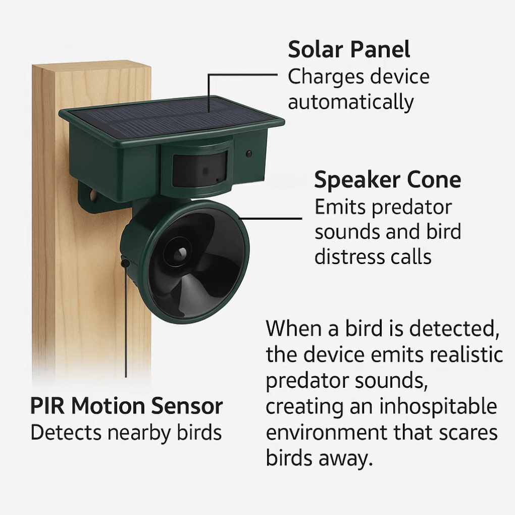 BIRDGUARD SENSOR - 効果的に鳥を寄せ付けないモーションセンサー式鳥害対策装置 | Ka-mostore