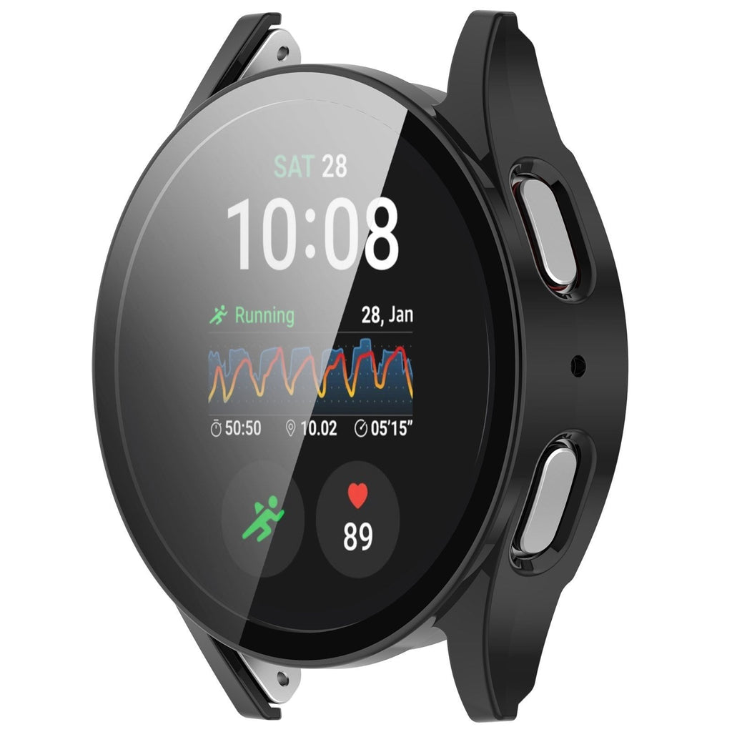 Samsung Galaxy Watch 7 40mm Μαύρη σκληρή θήκη — Γυάλινο μπροστινό κάλυμμα
