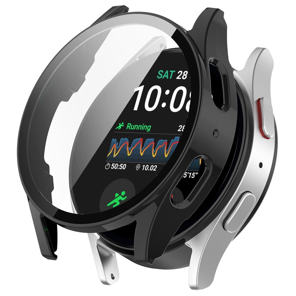 Samsung Galaxy Watch 7 40mm Μαύρη σκληρή θήκη — Γυάλινο μπροστινό κάλυμμα