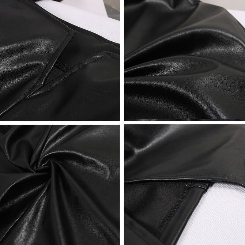 Black Bodycon Leather Dress | Ka-mostore