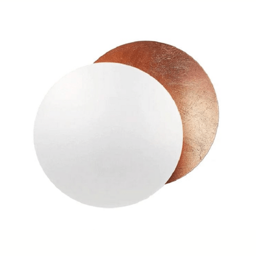 Lampada da parete per eclissi solare rotante in metallo dorato con LED