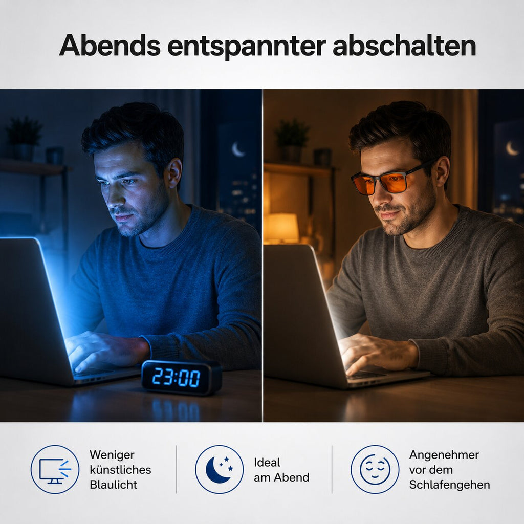 BlueShield glasögon som filtrerar blått ljus — lätta glasögon för bekväma skärmögen