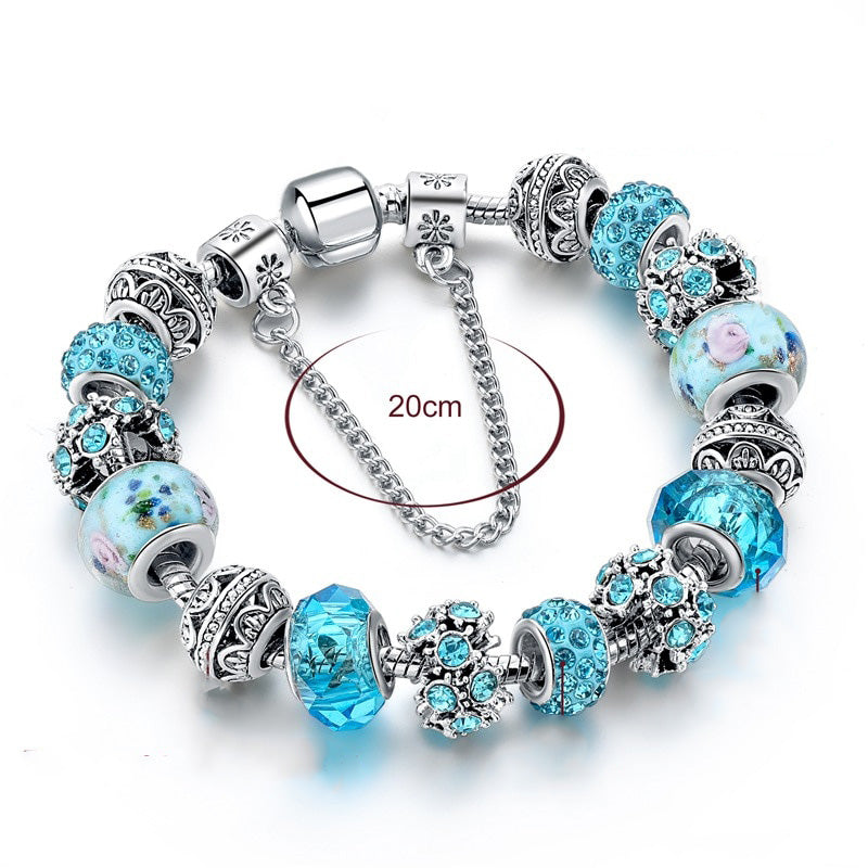 Blue Crystal Charm Bracelet | Ka-mostore