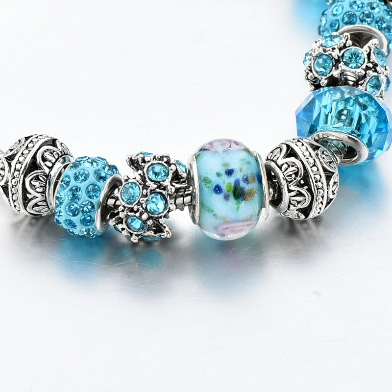 Blue Crystal Charm Bracelet | Ka-mostore