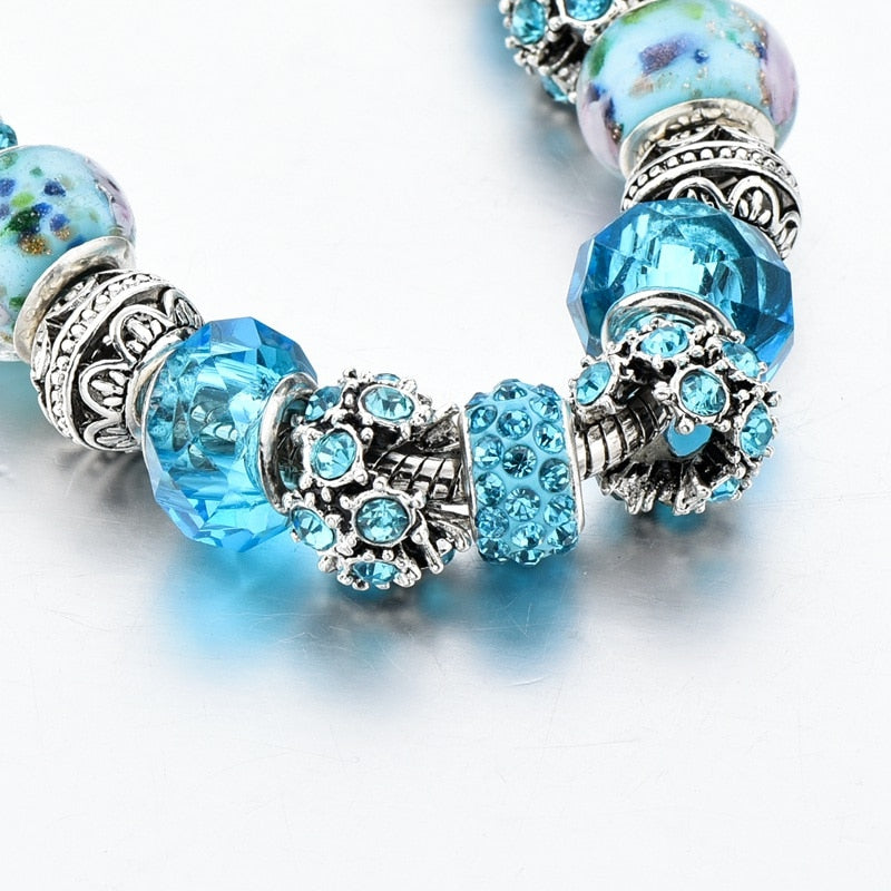 Blue Crystal Charm Bracelet | Ka-mostore