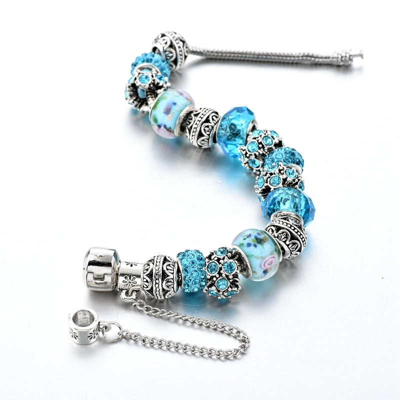 Blue Crystal Charm Bracelet | Ka-mostore