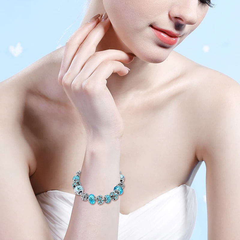 Blue Crystal Charm Bracelet | Ka-mostore