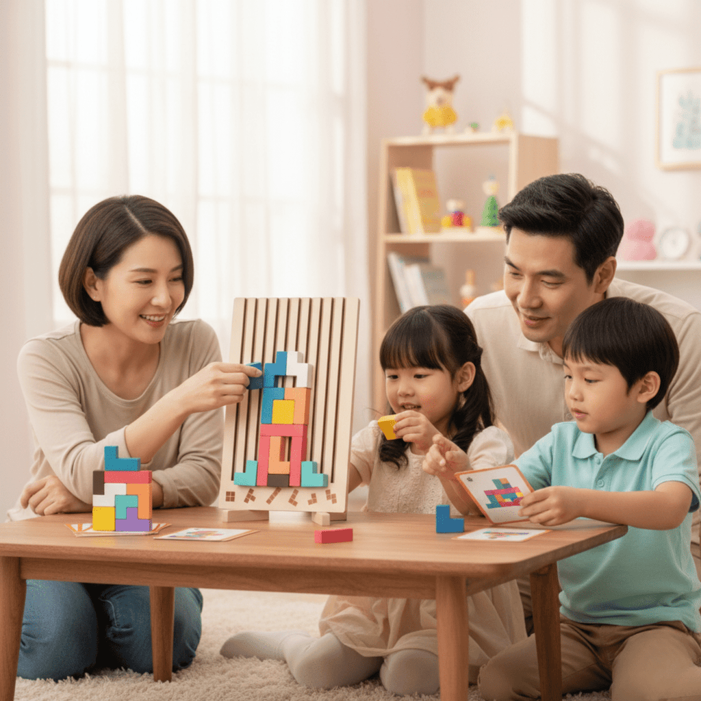 BRIQLEARN – Montessori-trä-Tetris för kreativ stapling och logikträning | Ka-mostore