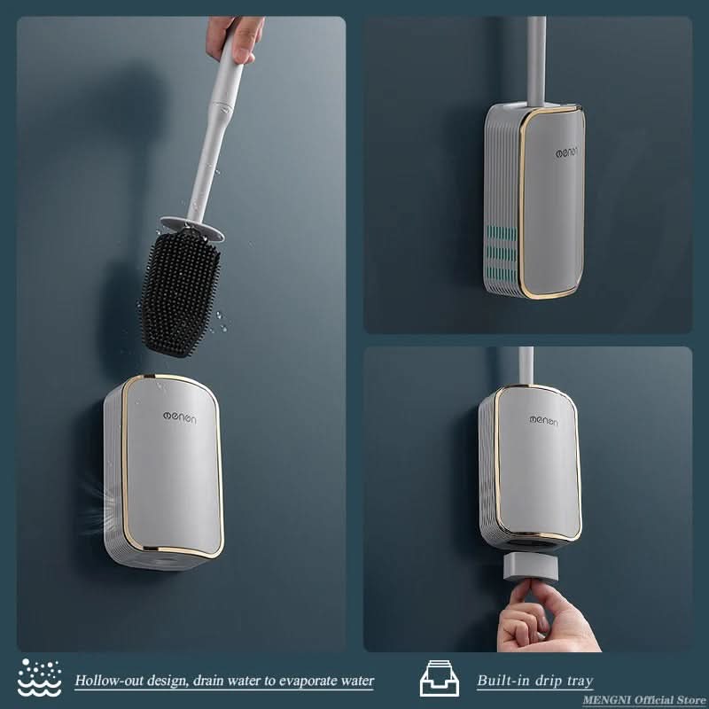 LUXCLEANSE falra szerelhető WC-kefekészlet — Gyors vízelvezetés, higiénikus kialakítás