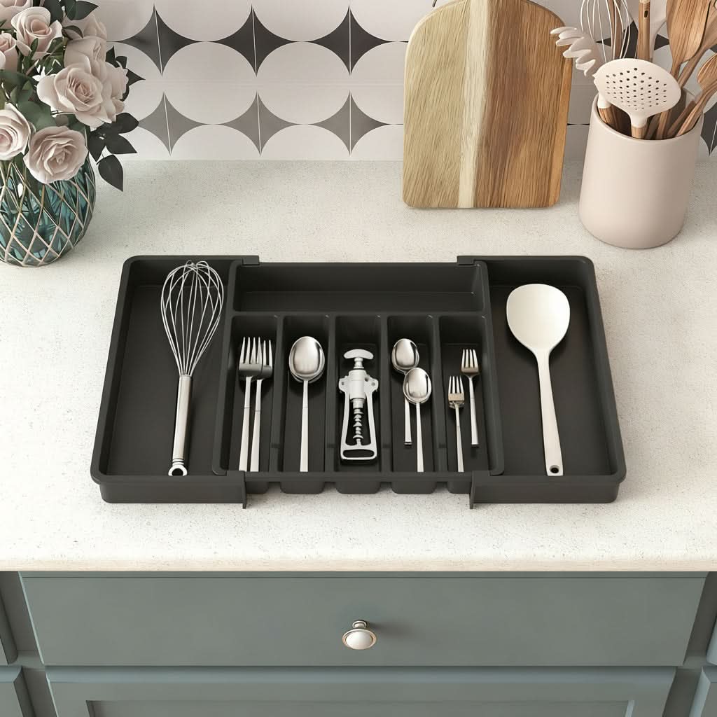 Organiseur extensible pour tiroir de cuisine FLEXITRAY — Plateau de rangement réglable
