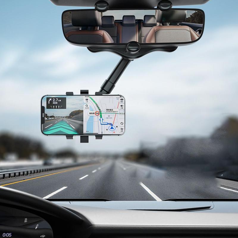 Universal Rearview Mirror Phone Holder With 360 Degree Rotation For Navigation
