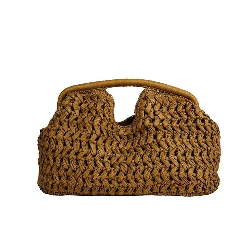 Borsa a tracolla in rafia intrecciata LUXEWEAVE — Leggera, perfetta per l’estate