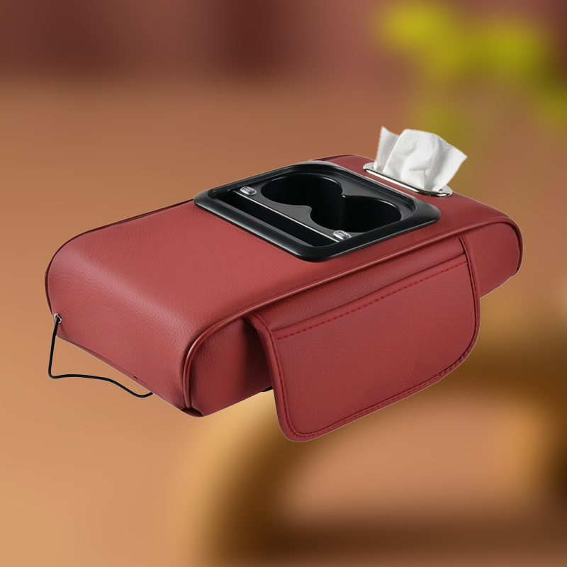 Apoio de braço para consola central do automóvel — Carregamento USB, compartimento de arrumação e suporte para copos
