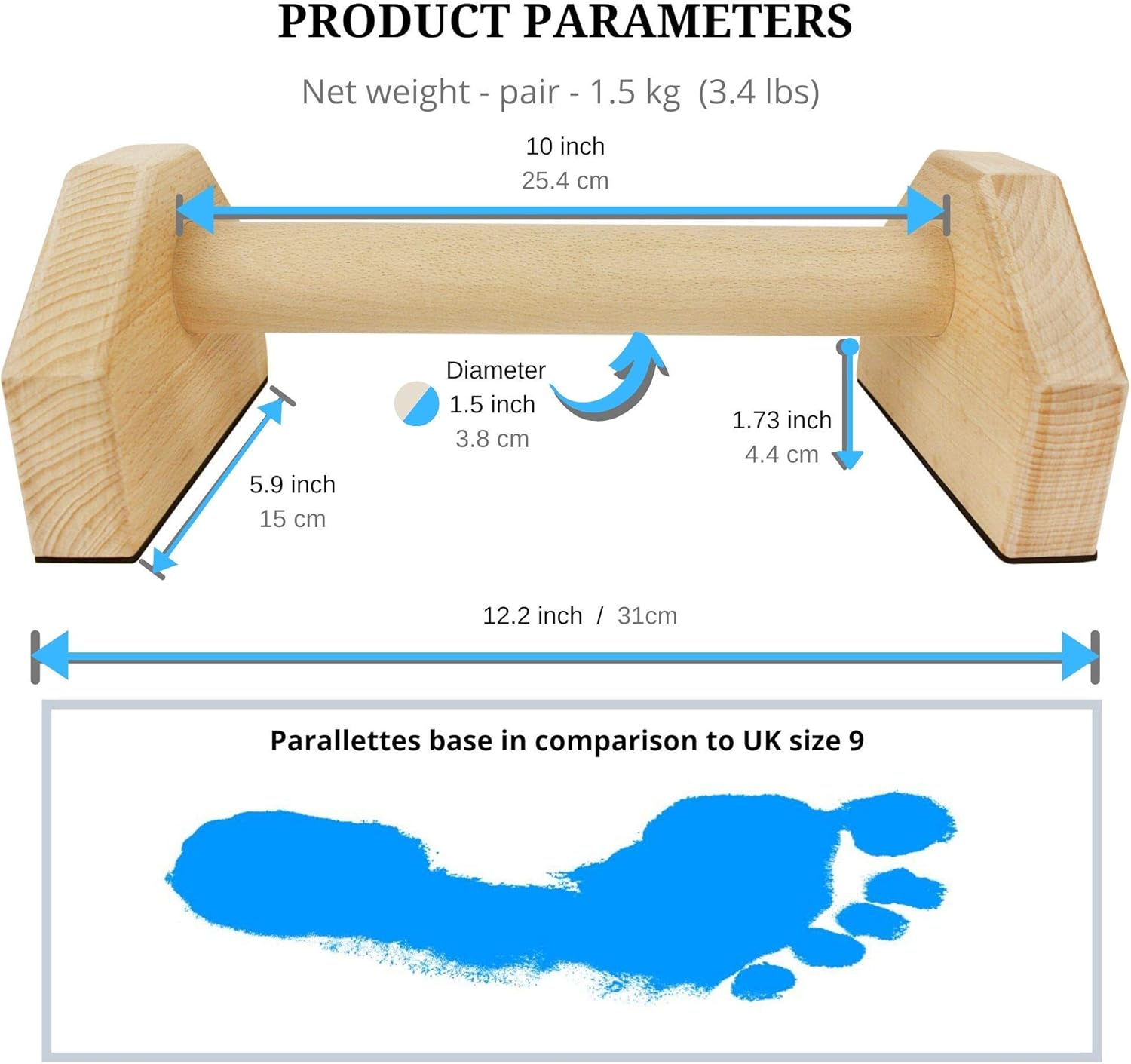 Calisthenics PowerBars – Sturdy Wooden Push-Up Supports | Ka-mostore