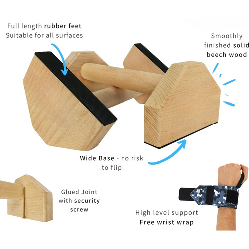 Calisthenics PowerBars – Sturdy Wooden Push-Up Supports | Ka-mostore
