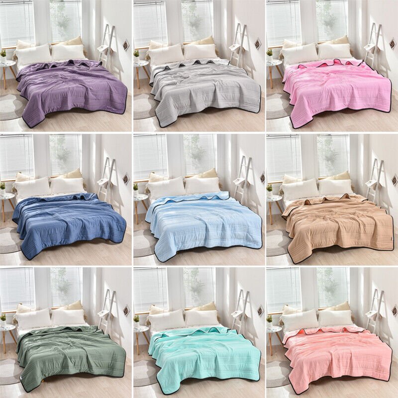 All Seasons Breathable Cooling Blanket Lightweight Moisture-Wicking Polyester