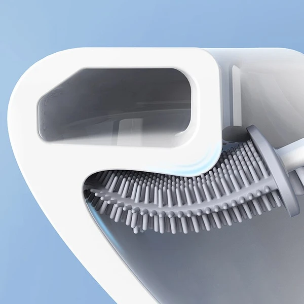 Toilet Brush Silicone Head Flexible For Hygienic Modern Design And Easy Cleaning