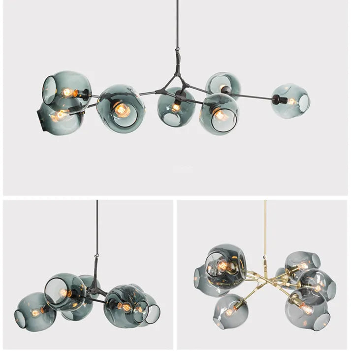 LustraNova Pendant Light With Glass Orbs And Branching Arms For Ambient Living Room Lighting