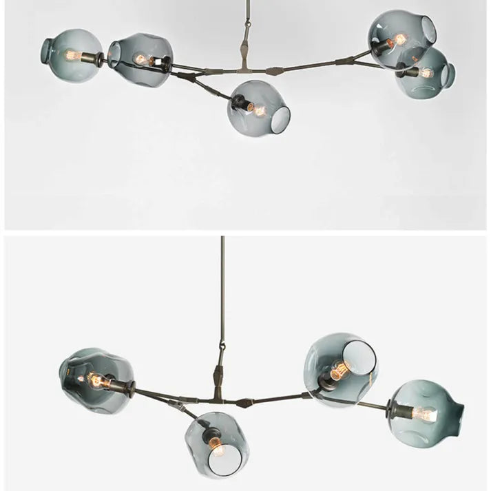 LustraNova Pendant Light With Glass Orbs And Branching Arms For Ambient Living Room Lighting