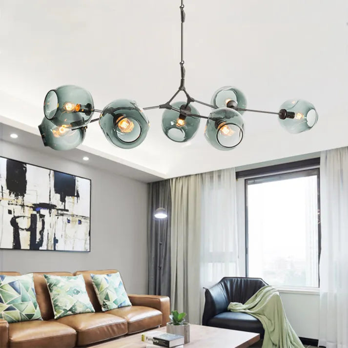 LustraNova Pendant Light With Glass Orbs And Branching Arms For Ambient Living Room Lighting