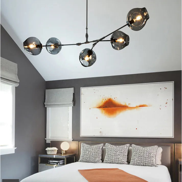 LustraNova Pendant Light With Glass Orbs And Branching Arms For Ambient Living Room Lighting