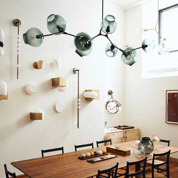 LustraNova Pendant Light With Glass Orbs And Branching Arms For Ambient Living Room Lighting