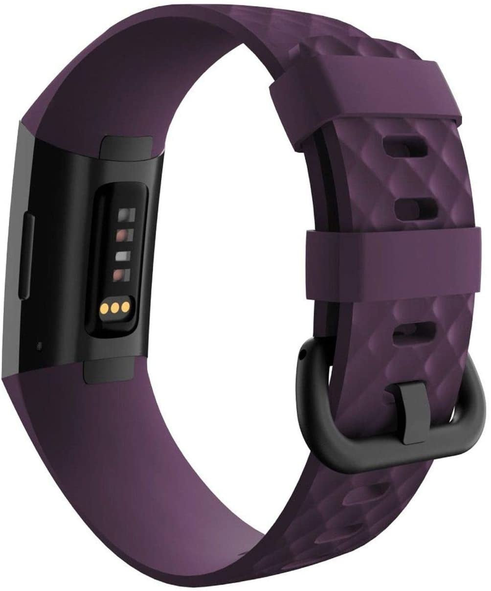 Udskiftningsrem i silikone til Fitbit Charge 4 — lilla, diamanttekstur