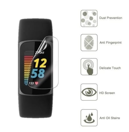 Fitbit Charge 5 Screen Protector – Anti-Scratch Plastic Film