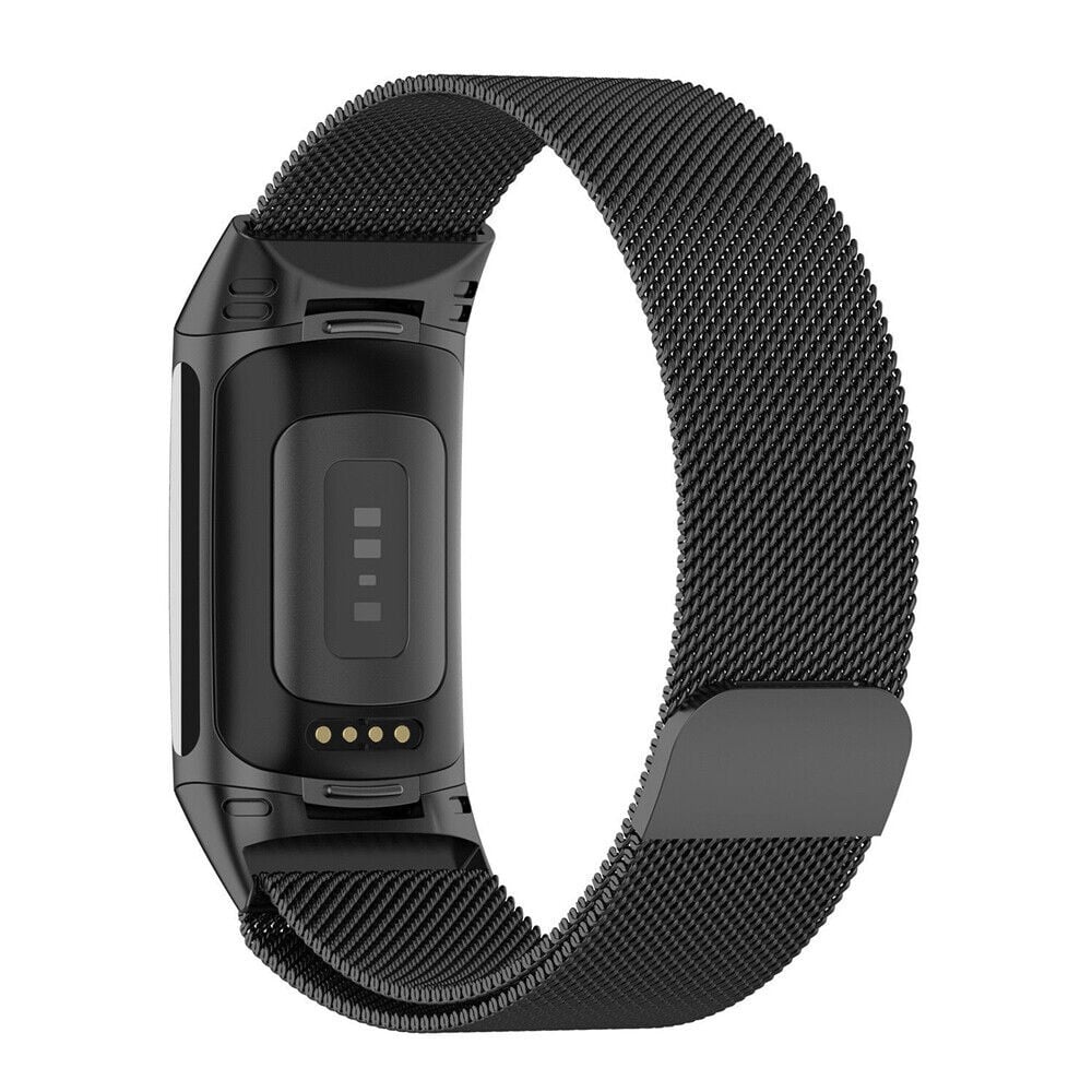 Fitbit Charge 5:n musta milanolainen ranneke