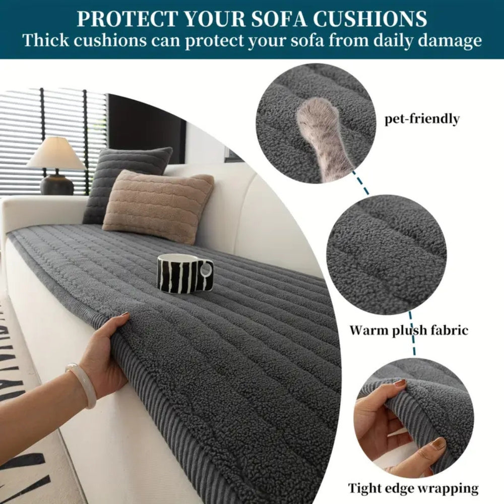 Plush & Thick Sofa Protector Cover | Ka-mostore