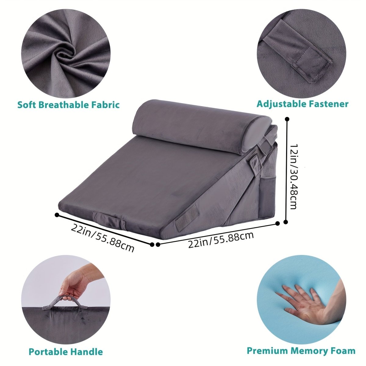 COMFORTRISE – Justerbar kilepude i memoryskum til afslapning af ryg og ben | Ka-mostore