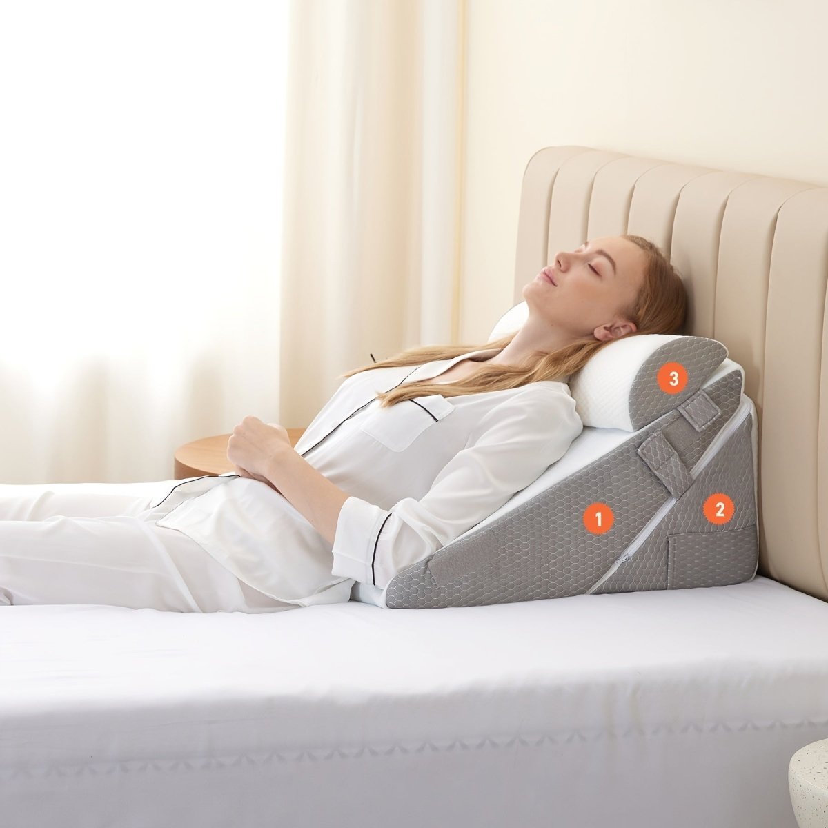 COMFORTRISE – Justerbar kilepude i memoryskum til afslapning af ryg og ben | Ka-mostore