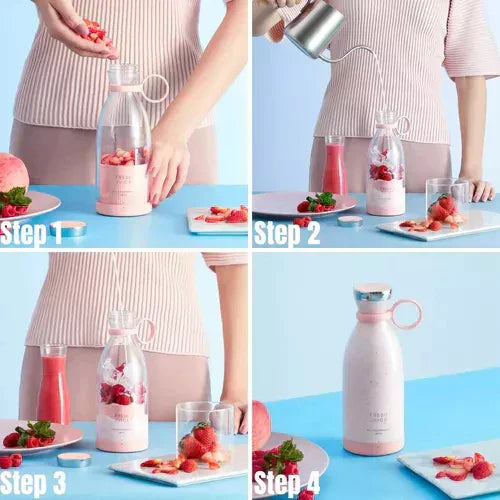 Kompakt, transportabel smoothieblender med frugtbeholder og drikkelåg | Ka-mostore