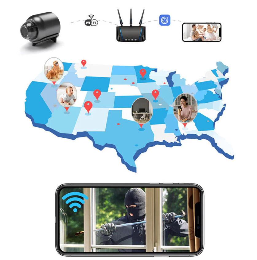 Cámara WiFi compacta con visión nocturna: vigilancia discreta y eficaz | Ka-mostore
