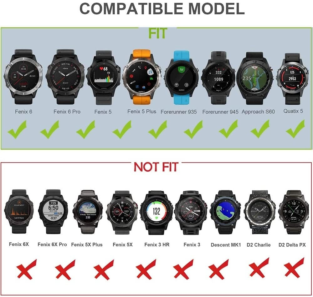 Zwarte Milanese armband voor Garmin Fenix 5 Plus en 6 Pro