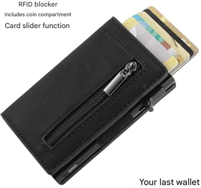 Cartera delgada con bloqueo RFID POCKETELLE — Portatarjetas compacto para el día a día