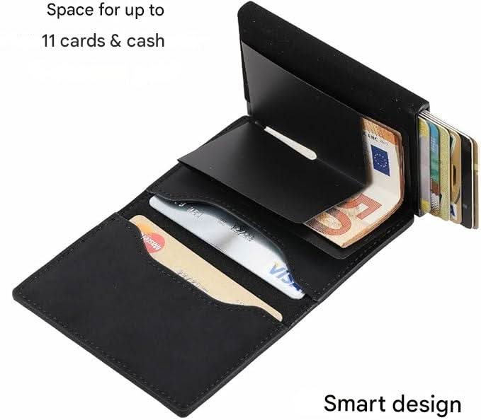 Cartera delgada con bloqueo RFID POCKETELLE — Portatarjetas compacto para el día a día