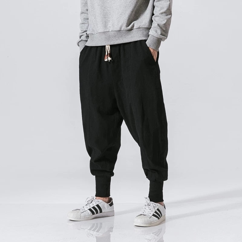 Pantalon sarouel en coton et lin | Ka-mostore