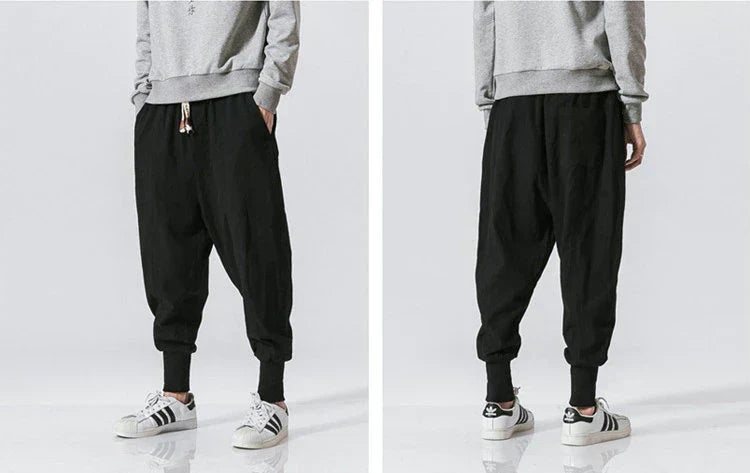 Pantalon sarouel en coton et lin | Ka-mostore
