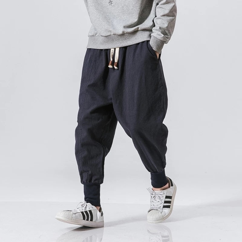 Pantalon sarouel en coton et lin | Ka-mostore