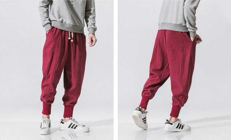 Pantalon sarouel en coton et lin | Ka-mostore