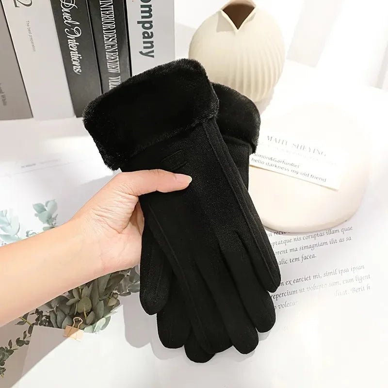 COZELLE – Tykke touchscreen-handsker i ruskind til kolde dage | Ka-mostore