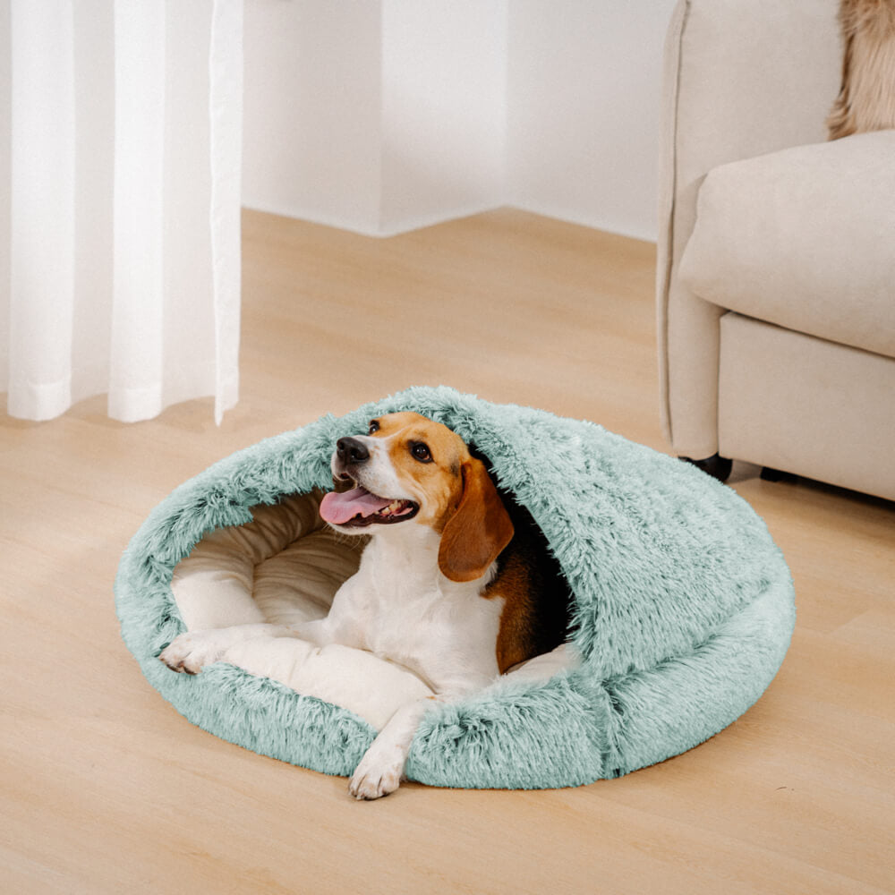 Semi-Enclosed Pet Burrow Bed - Soft Cotton Fabric | Ka-mostore
