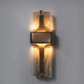 Vertical Copper Wall Lamp With Crystal Glass Bronze Finish Up And Down Ambient Lighting