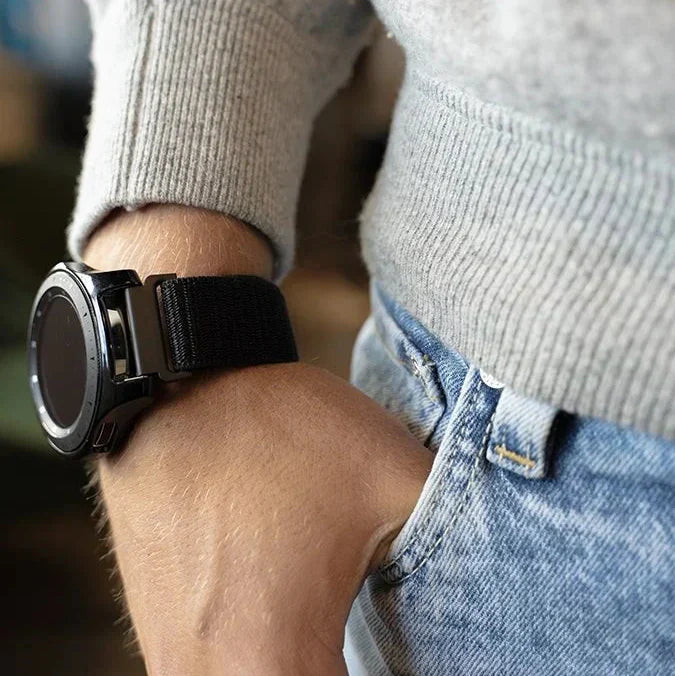 Bracelet de montre en nylon noir — Remplacement pour Polar Vantage M